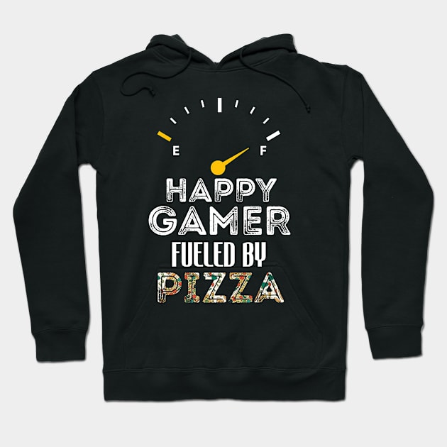 Funny Saying For Gamer Happy Gamer Fueled by Pizza Hoodie by Arda